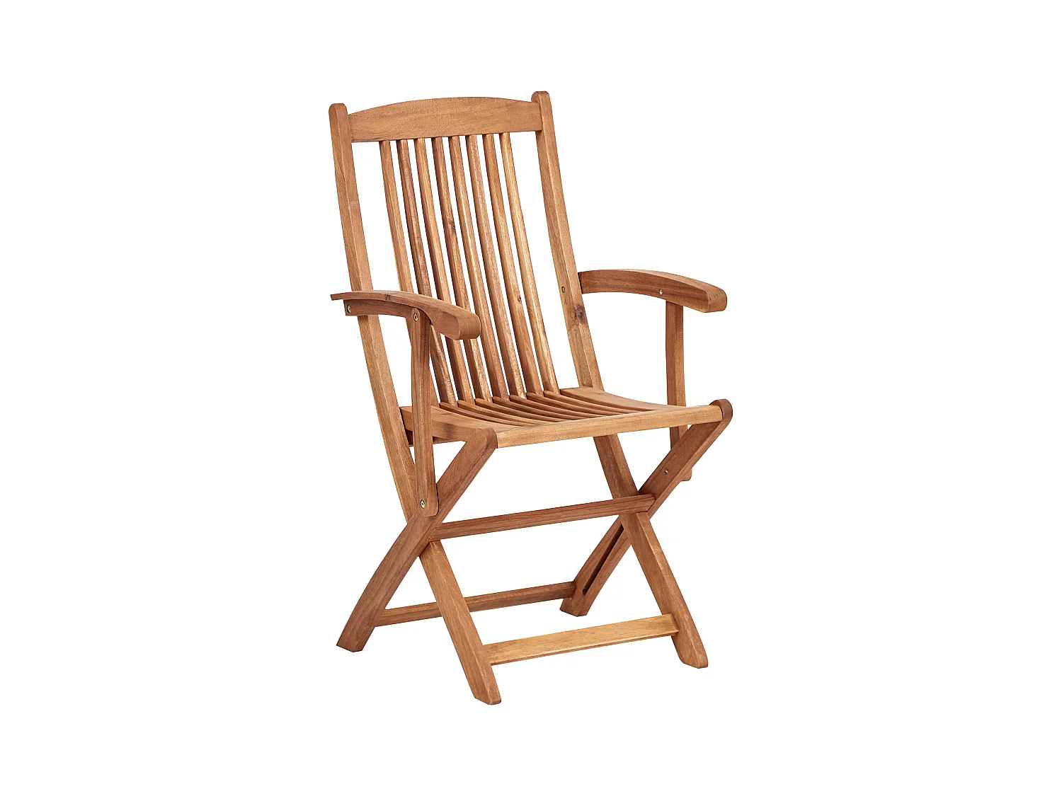 Gartenstuhl 2er Set Akazienholz heller Holzfarbton klappbar mit Auflagen Maui II