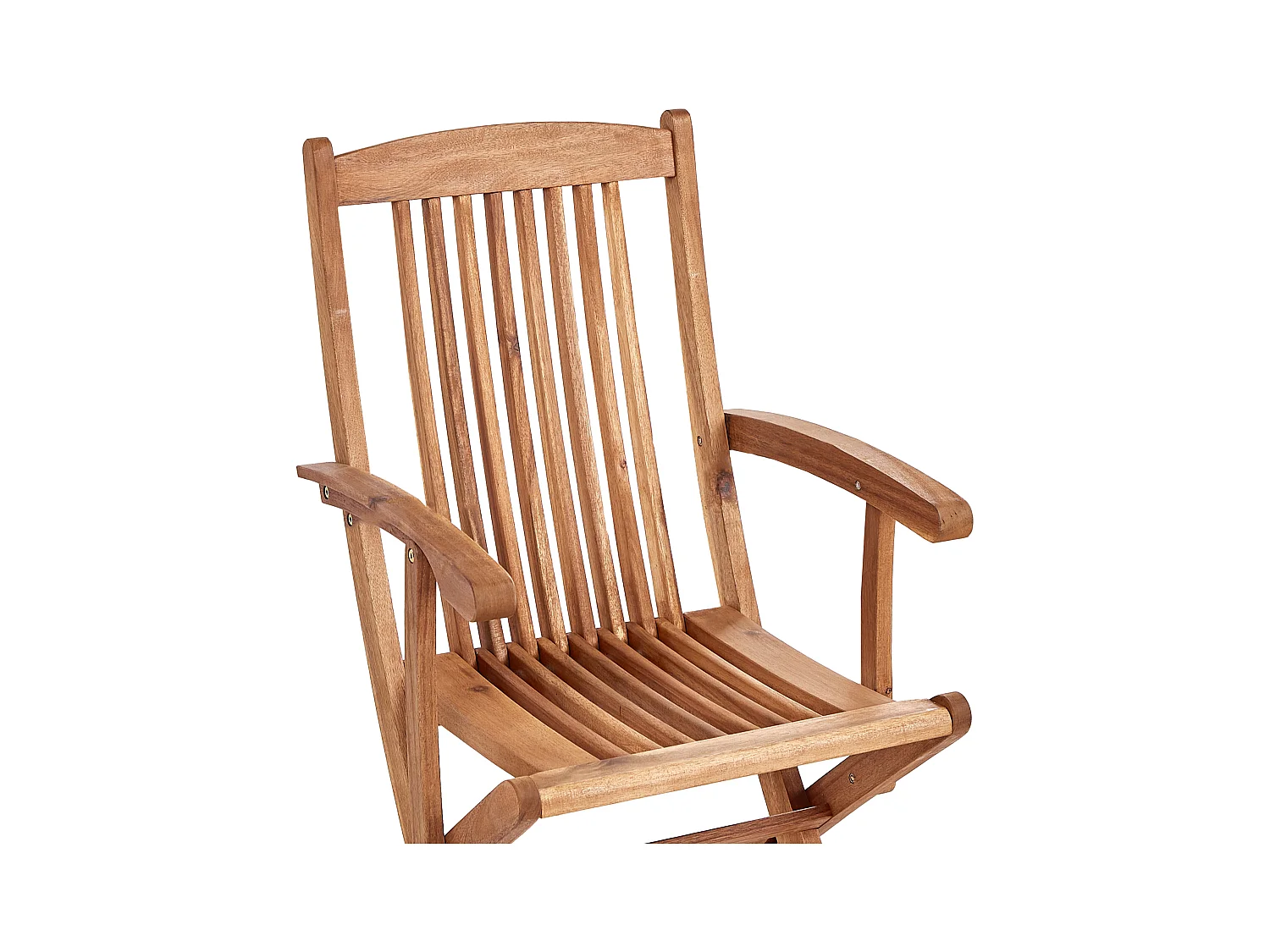 Gartenstuhl 2er Set Akazienholz heller Holzfarbton klappbar mit Auflagen Maui II
