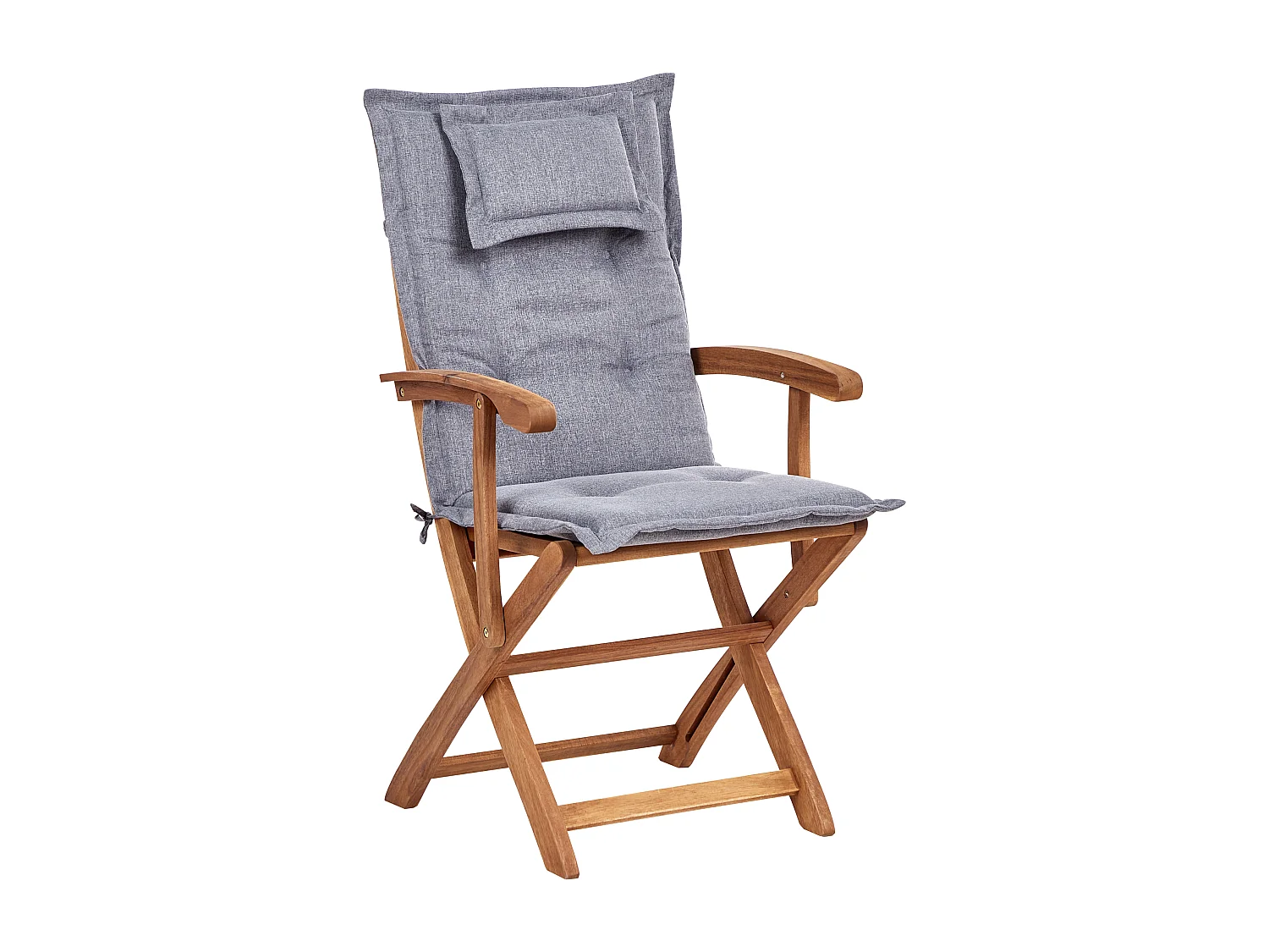 Lot de 2 chaises de jardin avec coussins MAUI II Acacia Gris