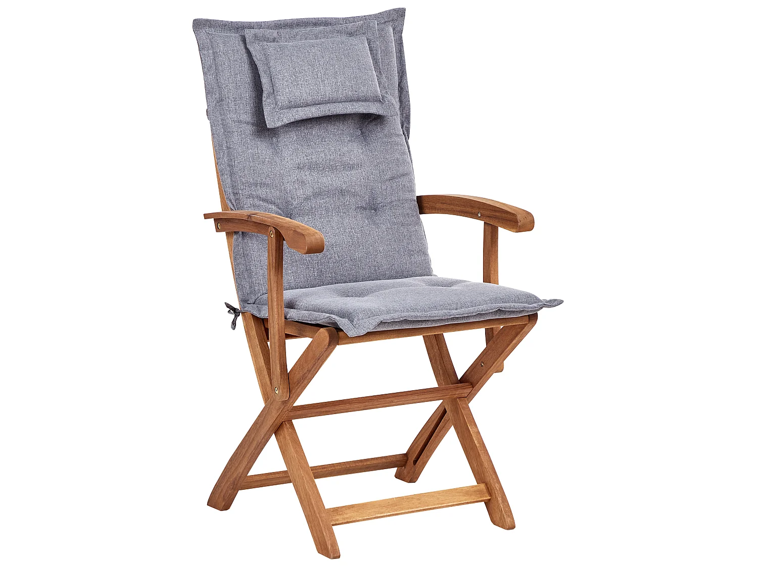 Lot de 2 chaises de jardin avec coussins MAUI II Acacia Gris