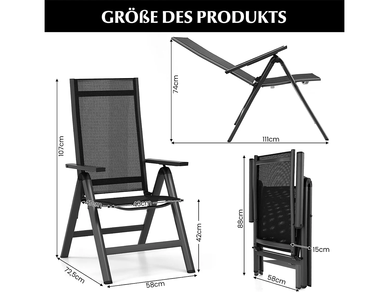 Klappstuhl ZB33664PW (2er Set)