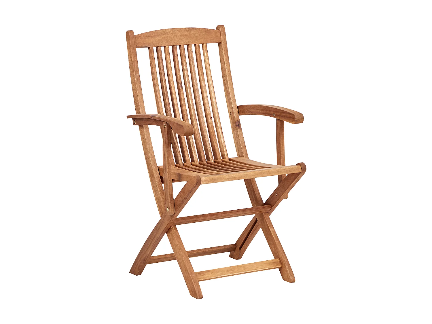 Gartenstuhl 2er Set Akazienholz heller Holzfarbton klappbar mit Auflagen Maui II