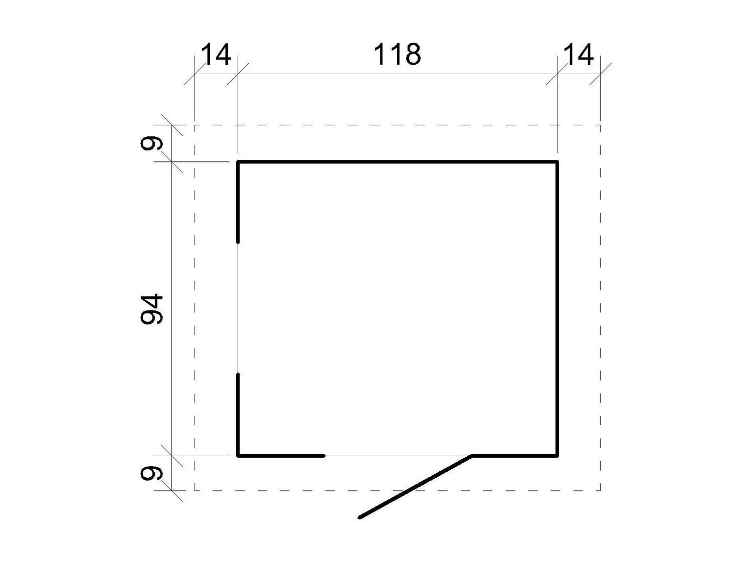Casetta legno per bambini - L112xL146xA145cm/ 1,1m2 - Timbela M505-1
