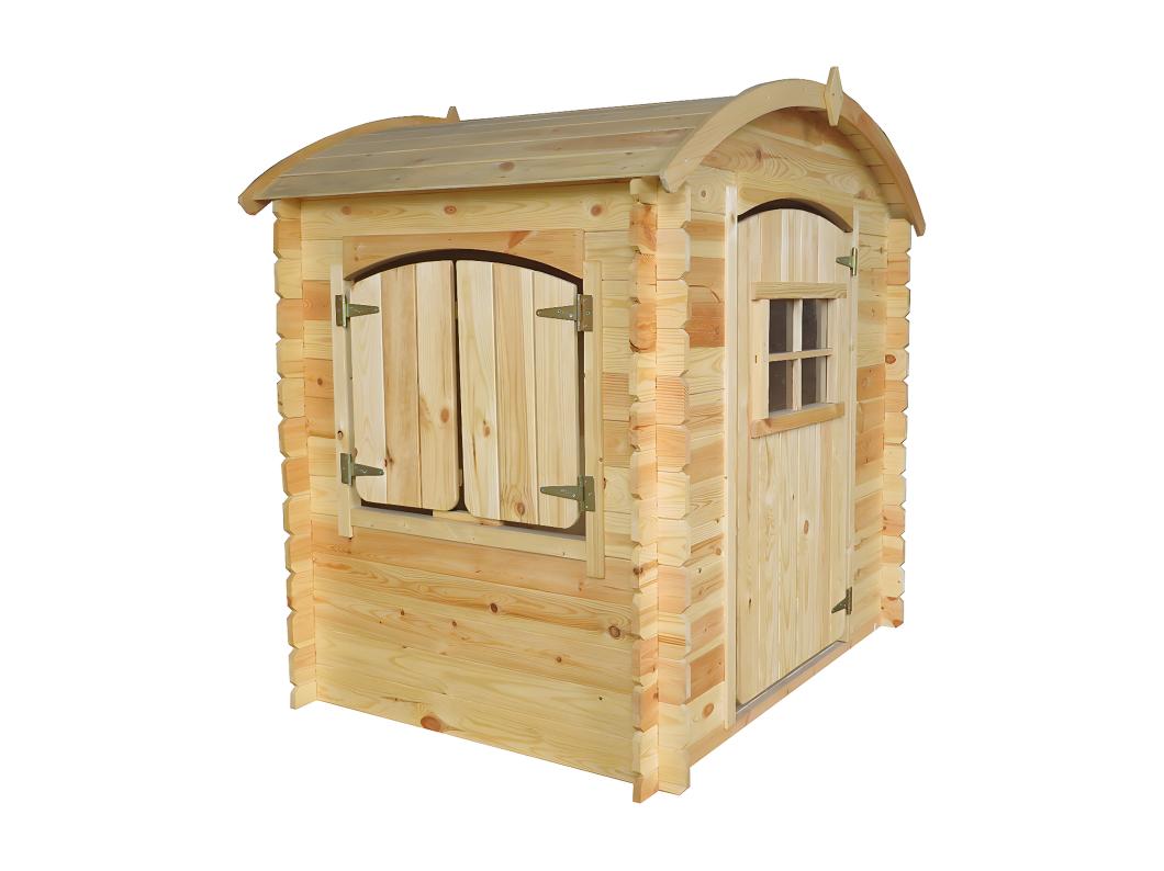 Casa de madera para niños SIN SUELO  - L112xL146xA145cm/ 1,1m2-TIMBELA M505-1