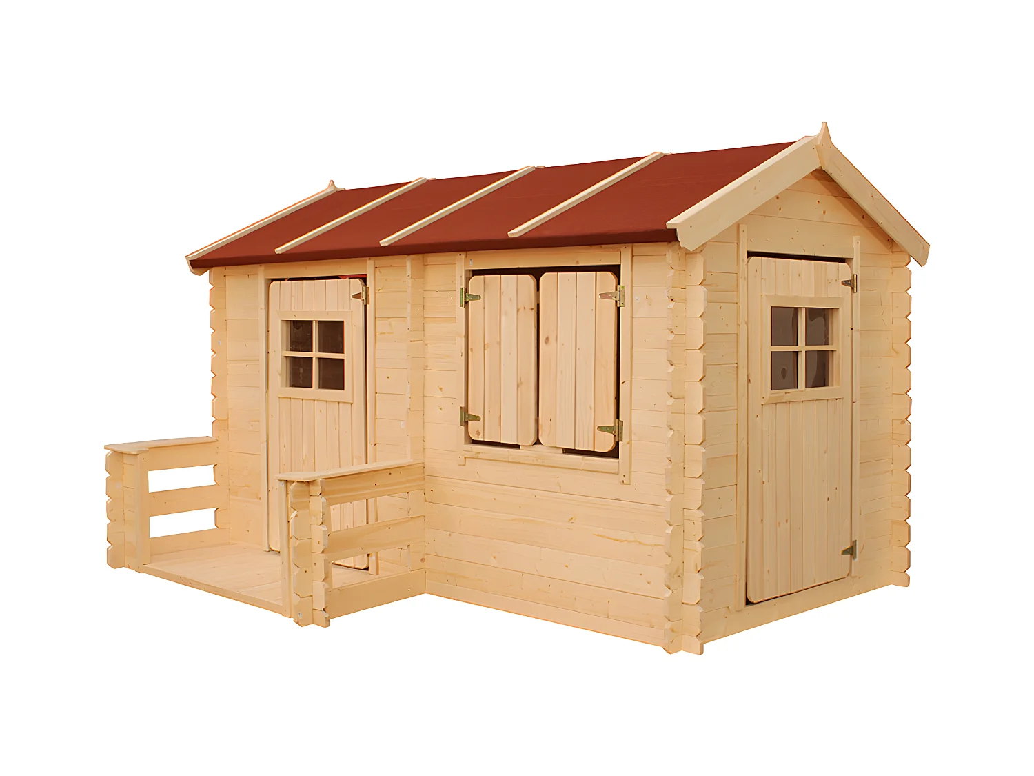 Maison en bois pour enfants - 146x241xH151cm/2.63m2 - Timbela M503