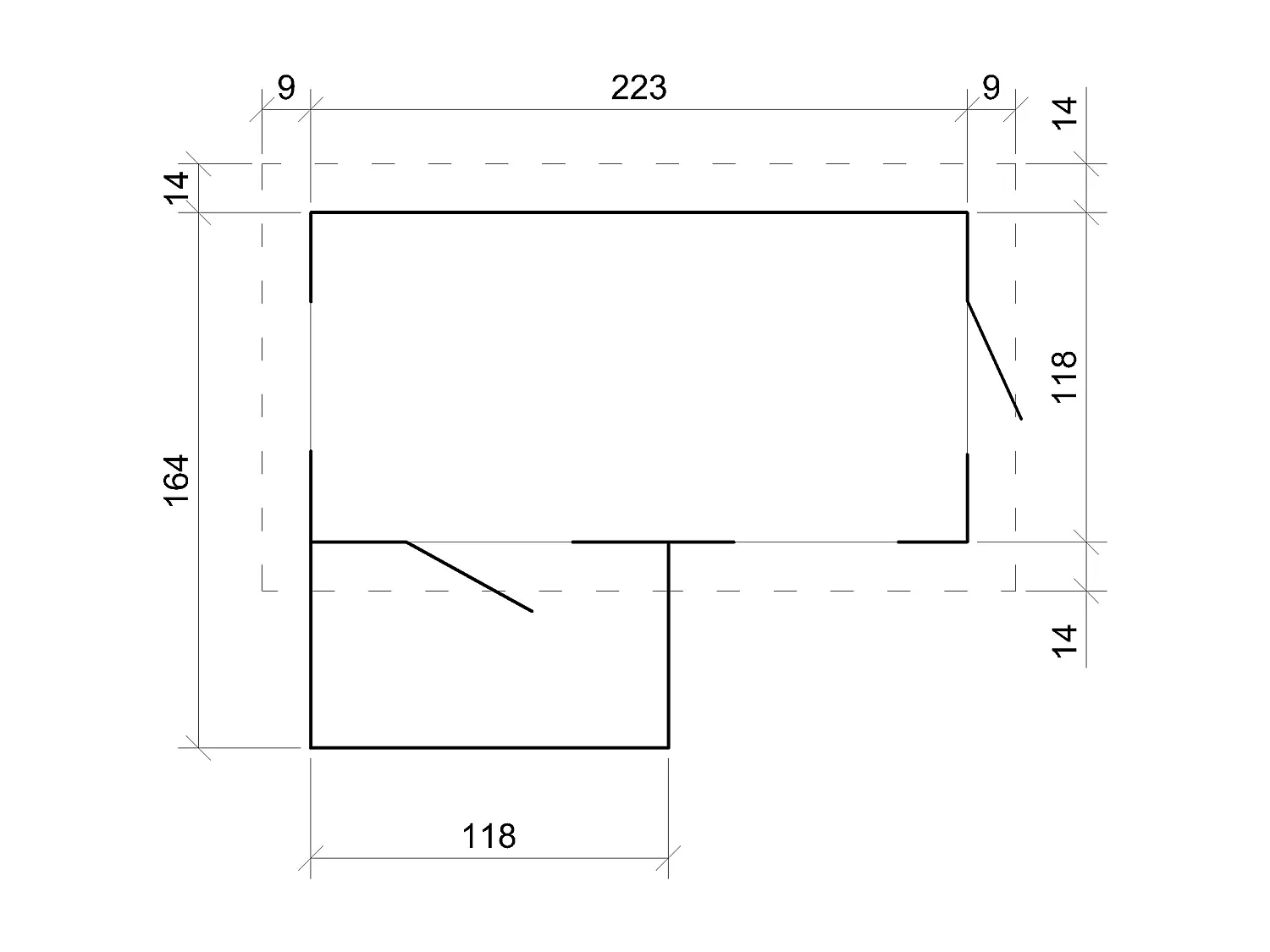 Kinderspielhaus aus holz - B146xL241xH151 cm / 2.63 m² - M503