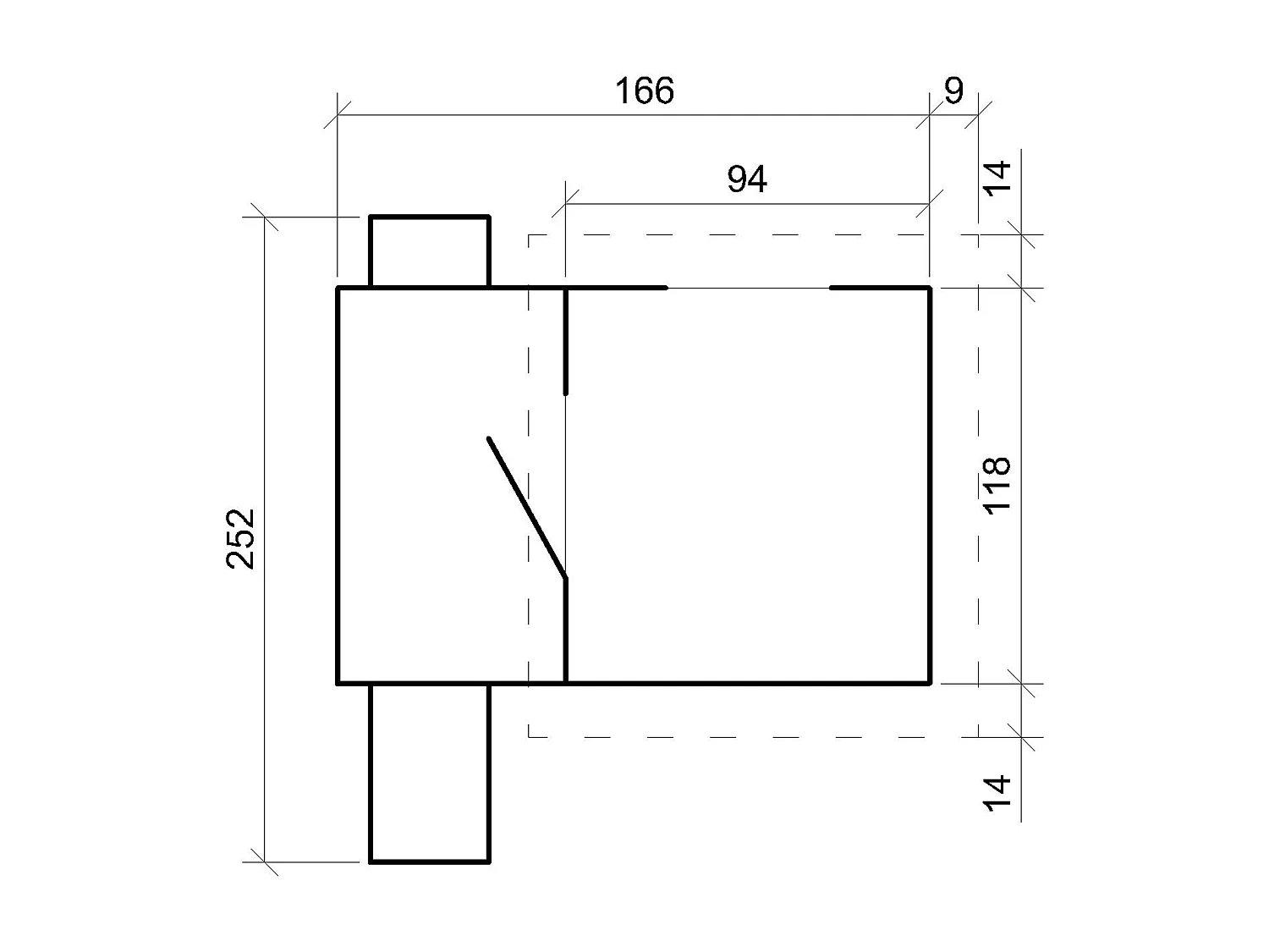 Stelzenhaus mit rutsche aus holz - B112xL146xH212 cm / 1.1m² - M550A