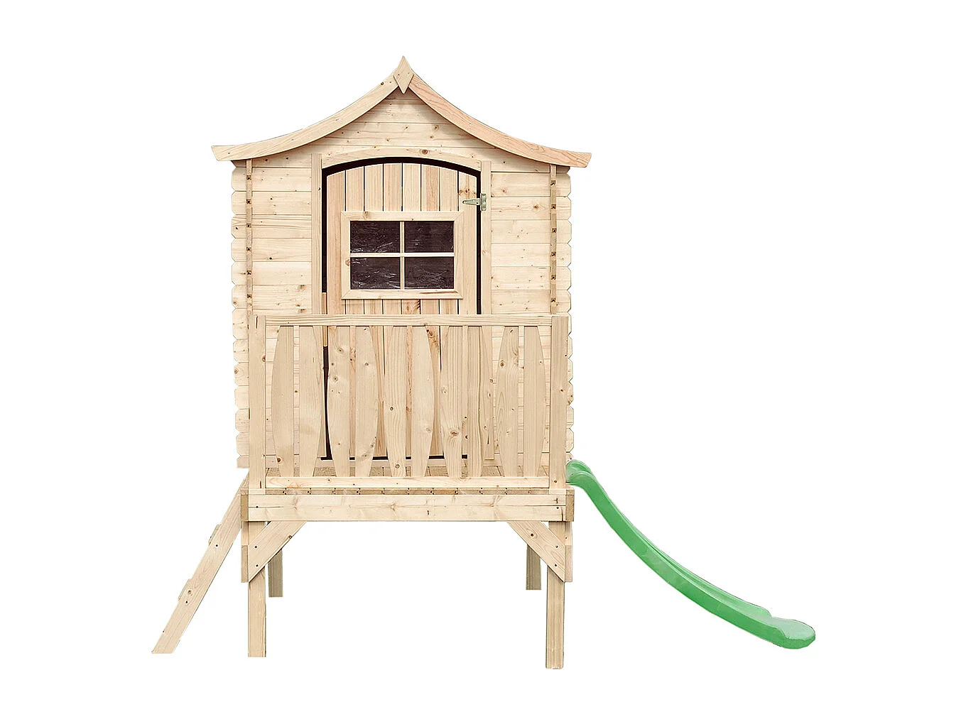Maisonnette en bois avec toboggan - 112x146xH212cm/1.1m2 - M550A