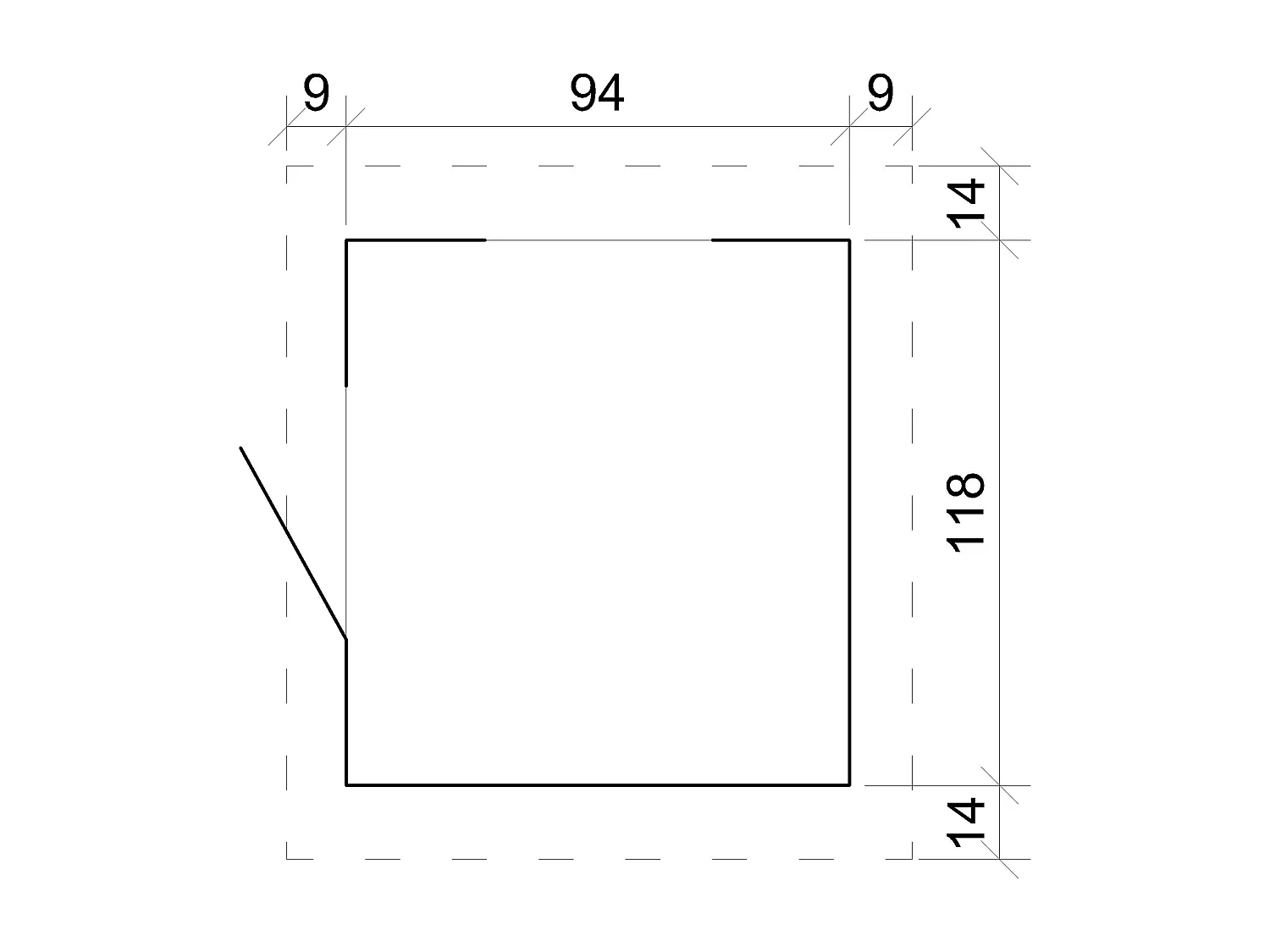 Houten huis voor kinderen zonder vloer - 1.1m² / 146x112xH152 cm - M550-1