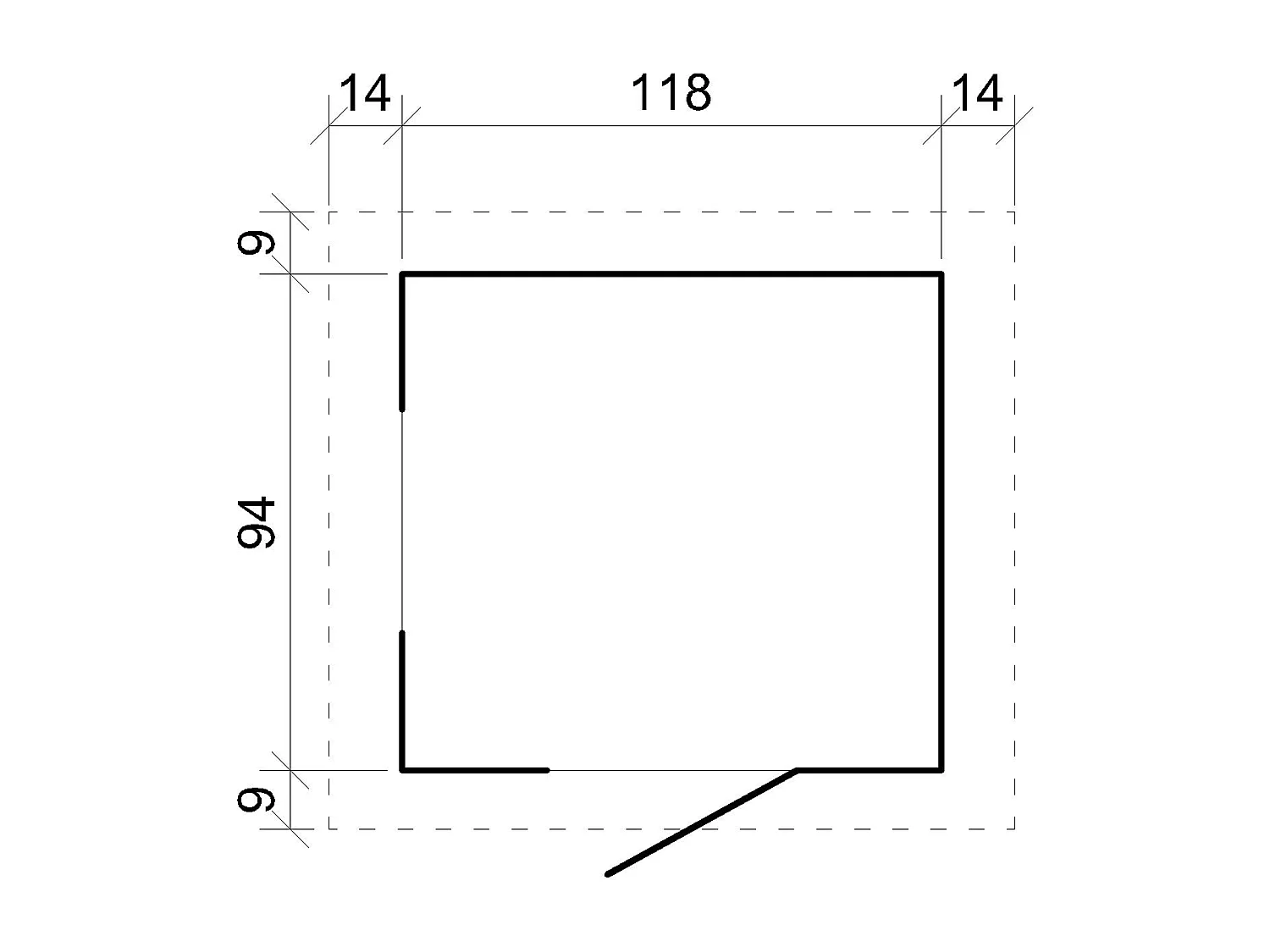 Casetta legno per bambini con pavimenti - L112xL146xA145 cm / 1.1m² -  M505