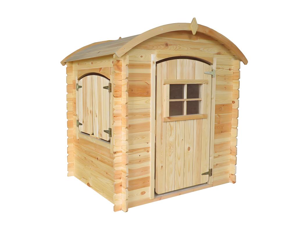 Casa de madera para niños CON SUELO - L112xL146xA145cm/ 1,1m2  - TIMBELA M505
