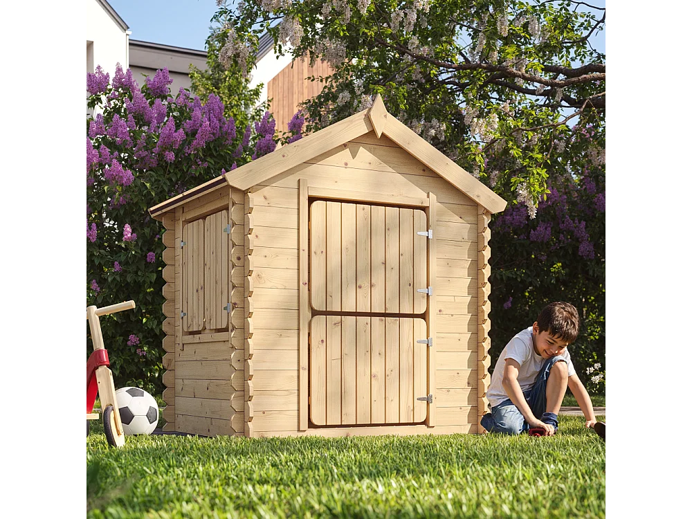 Cabane enfant exterieur 1.1m2 -  avec plancher -  146x112xH145cm - M516