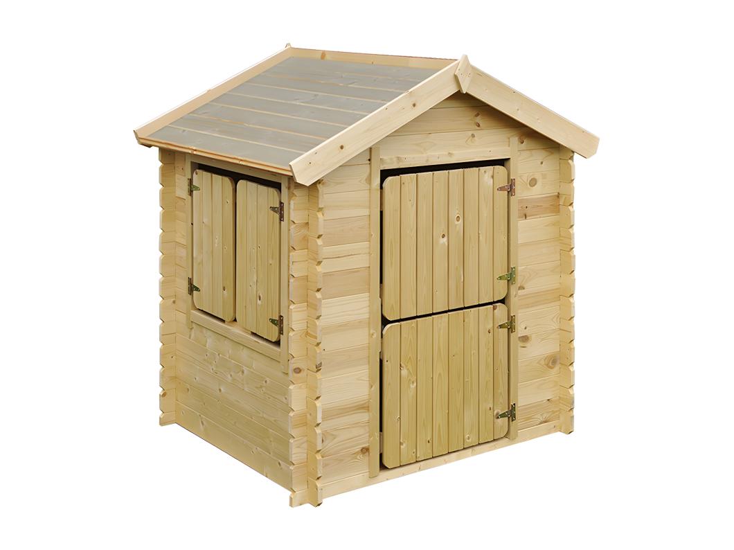Casitas de madera infantiles jardin 1.1m2 -  CON EL SUELO - L146xB112xA145cm – Timbela M516