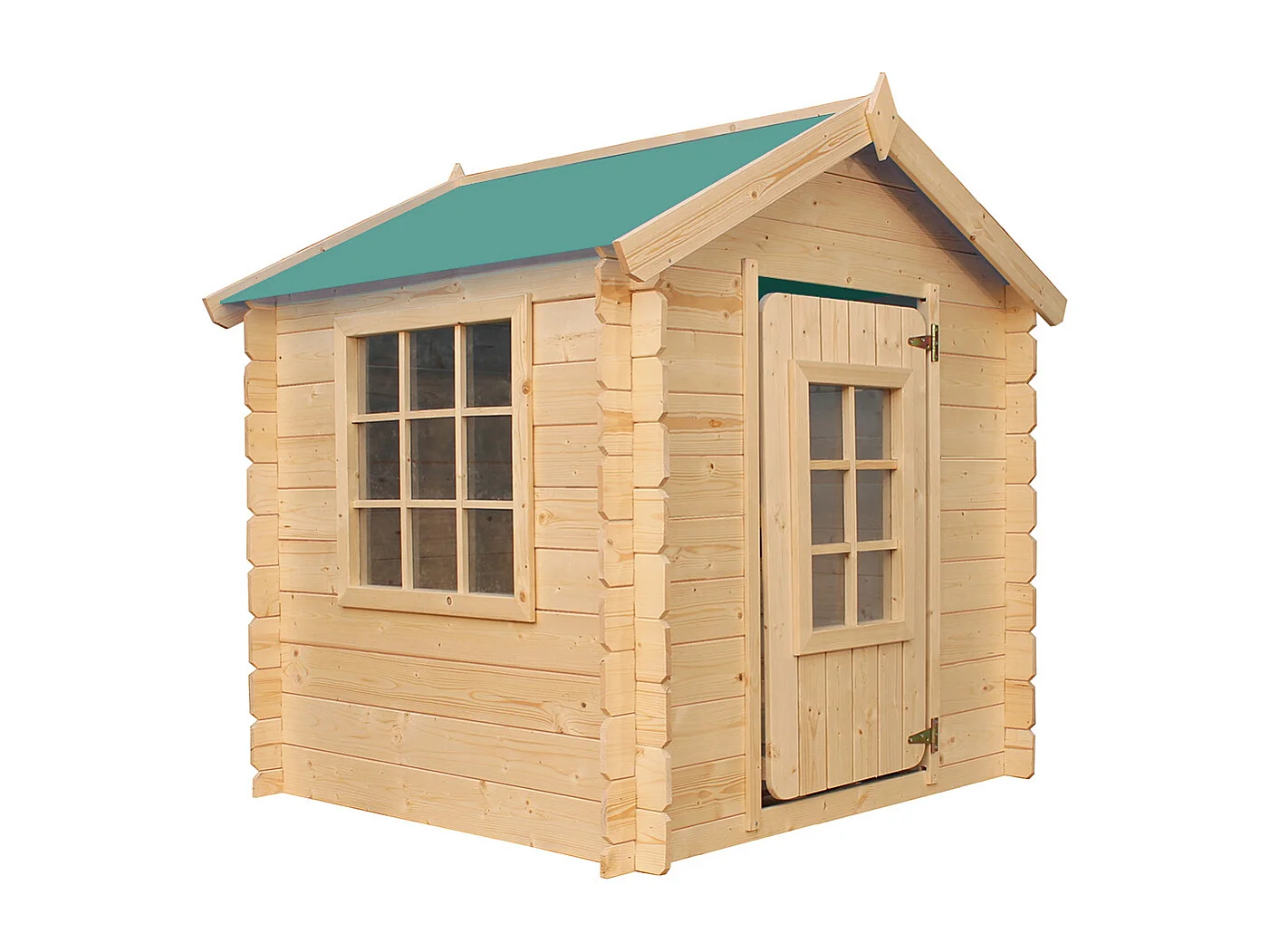 Maison en bois pour enfants - toit vert - 111x114xH121cm/0.9 m2 - M570Z-1