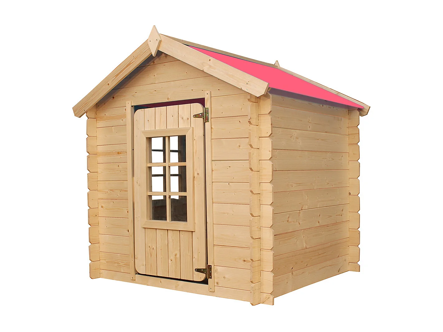 Maison en bois pour enfants - toit rouge - 111x114xH121cm/0.9 m2 - M570R-1
