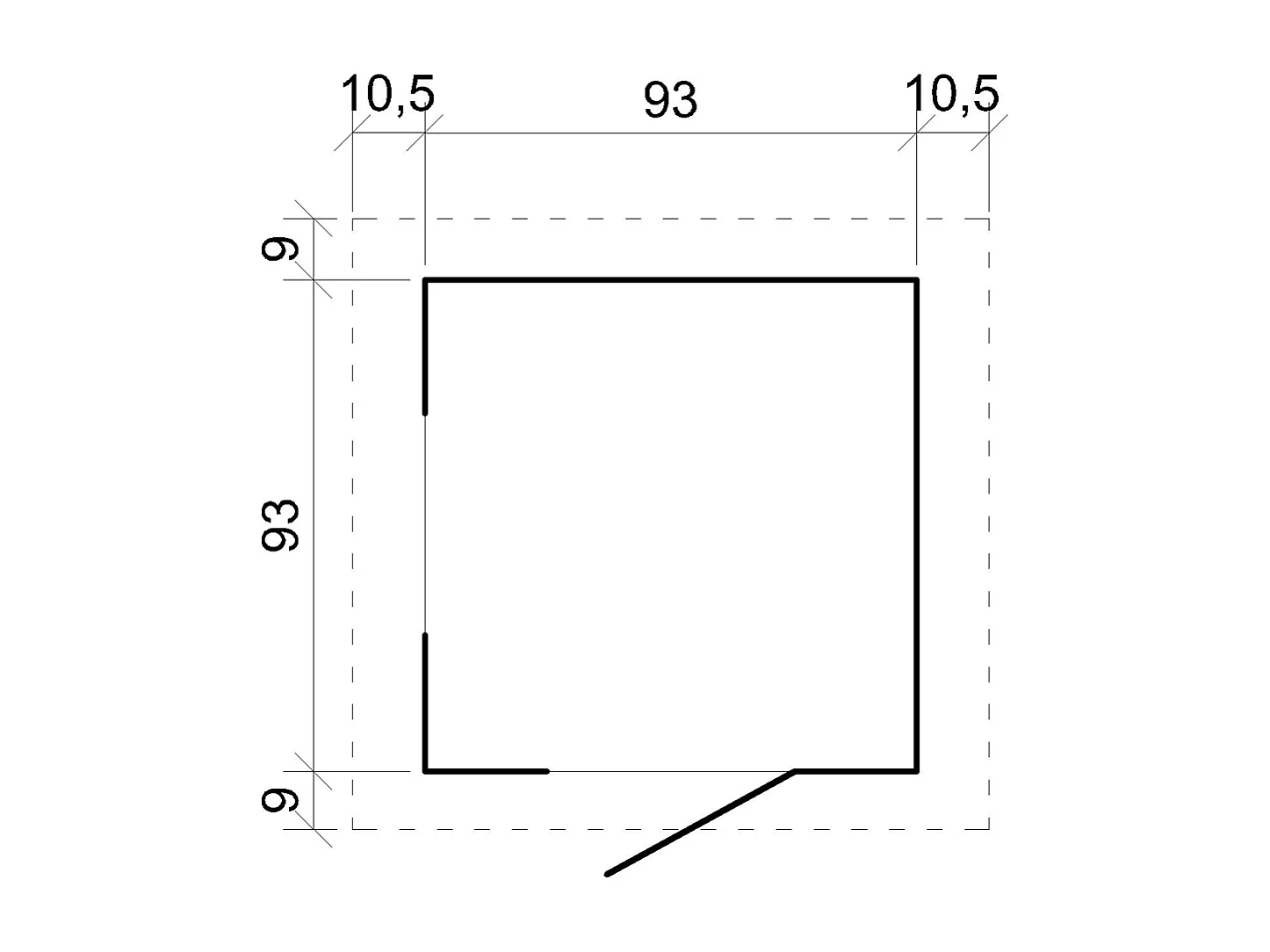 Maison en bois pour enfants - toit rouge - 111x114xH121cm/0.9 m2 - M570R-1