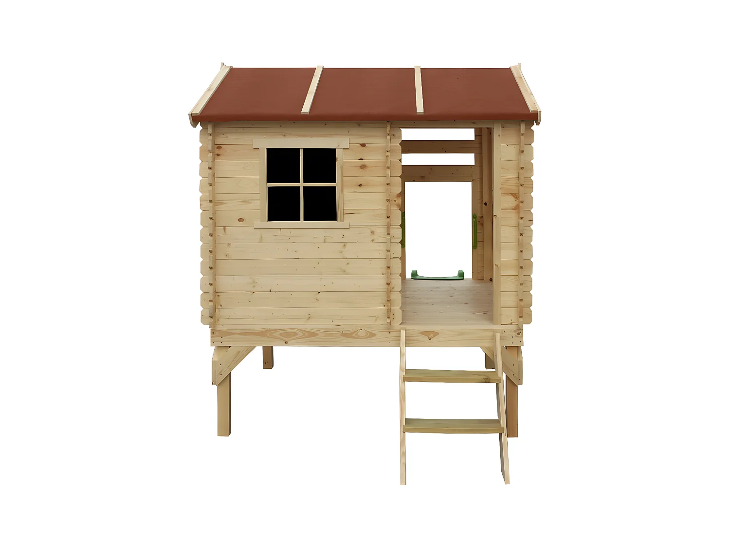 Maisonnette en bois avec toboggan - 82x146xH205cm/1.1m2 -  Timbela M501C