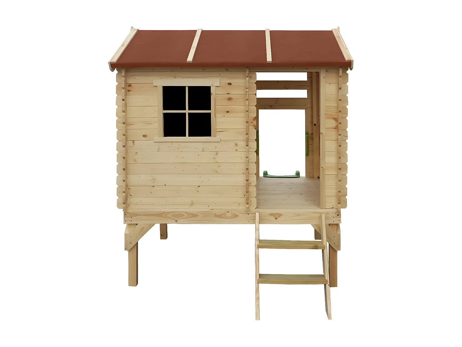 Maisonnette en bois avec toboggan - 82x146xH205cm/1.1m2 -  Timbela M501C