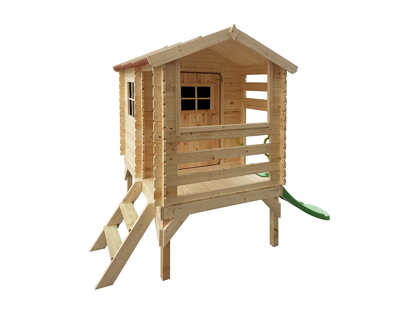 Casa stilt para crianças com slide - 1.1m² / 182x146xH205 cm - M501C