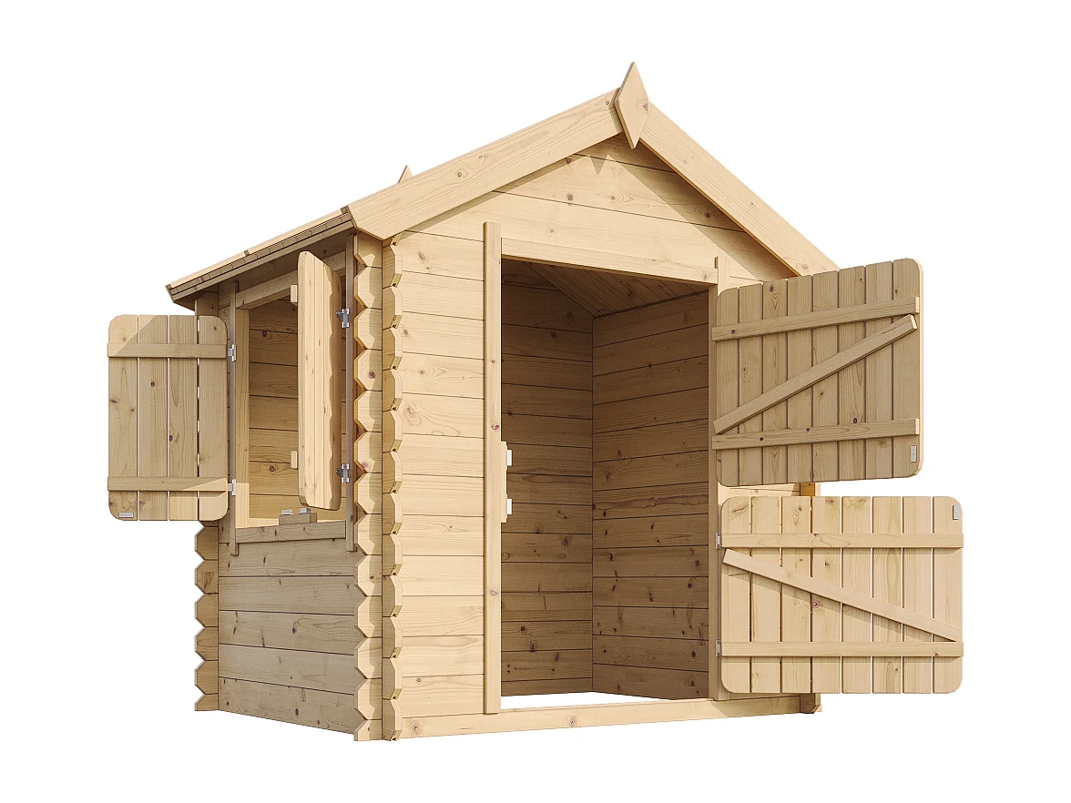 Maison en bois pour enfants sans plancher - 112x146xH143cm/1.1m2 - M516-1