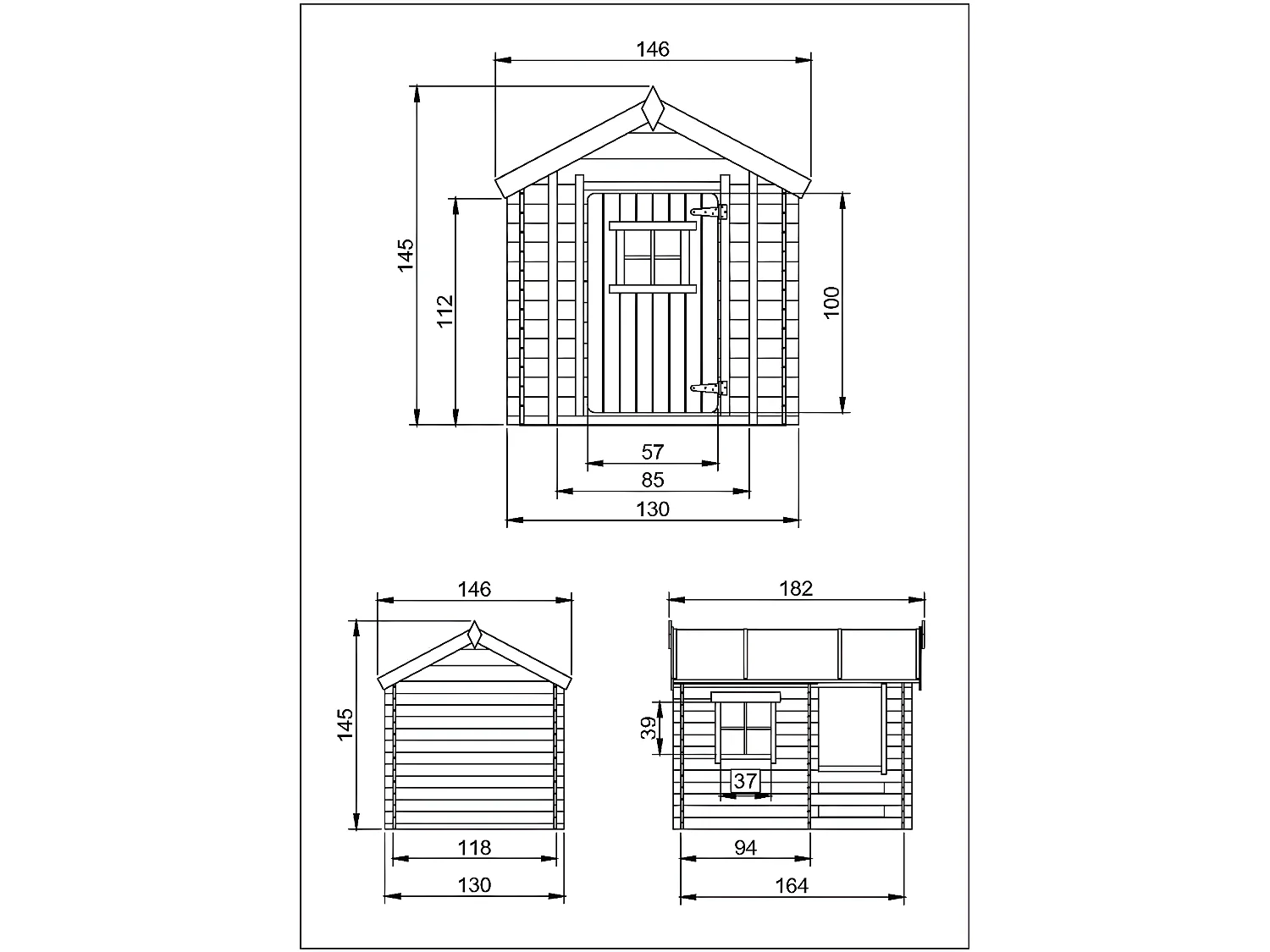 Maison en bois pour enfants - 182x146xH145cm/1.1m2 - M501A
