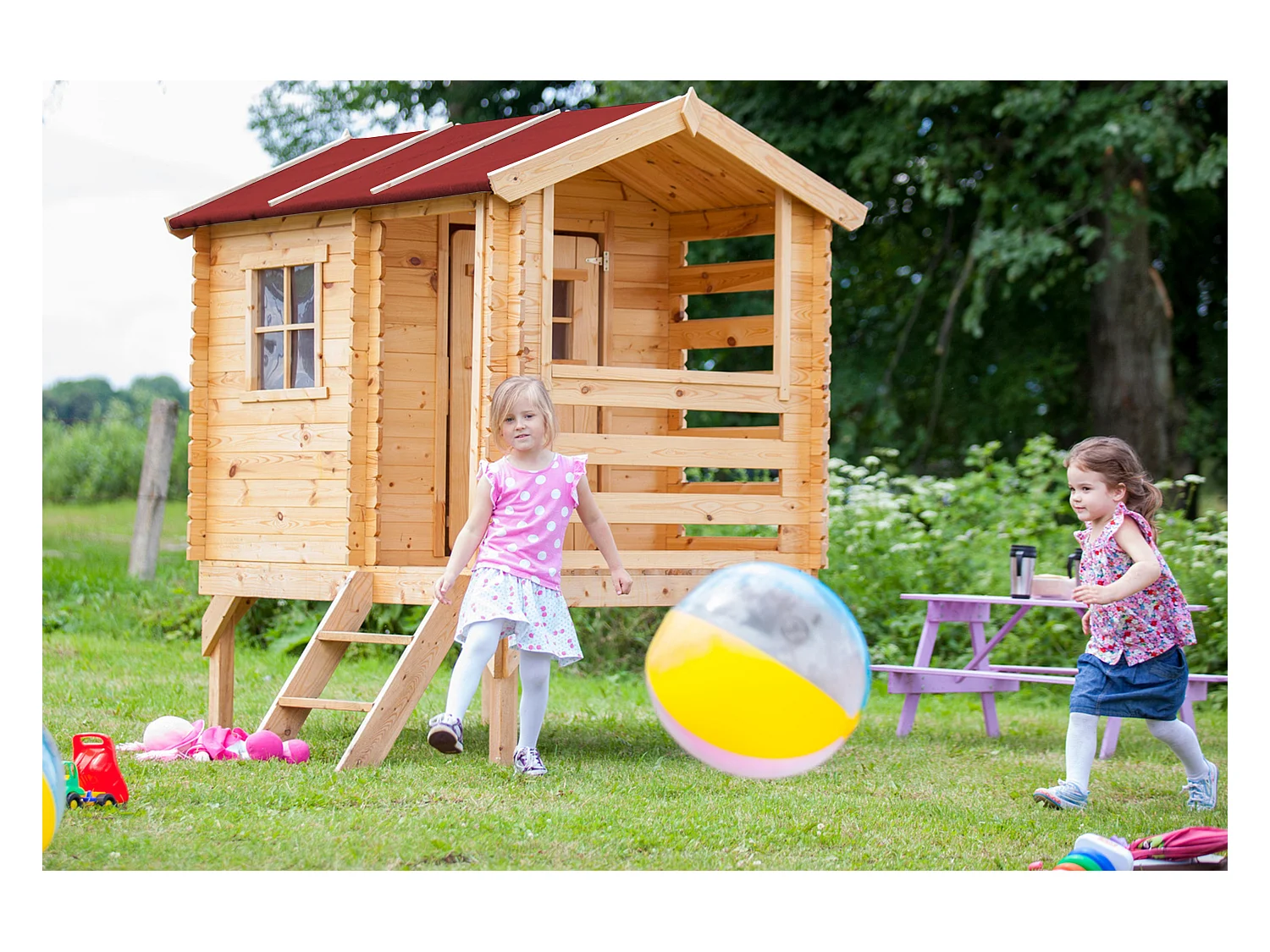 Houten huis voor kinderen - 182x146xH205cm/1,1m2 Timbela M501B