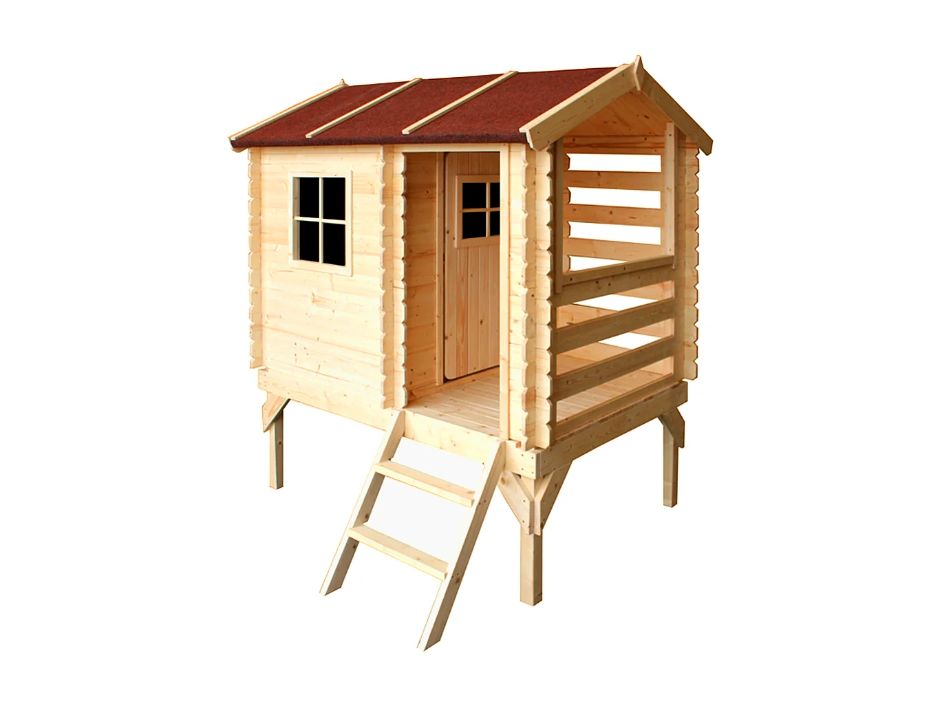 Houten huis voor kinderen - 182x146xH205cm / 1.1m² - M501B