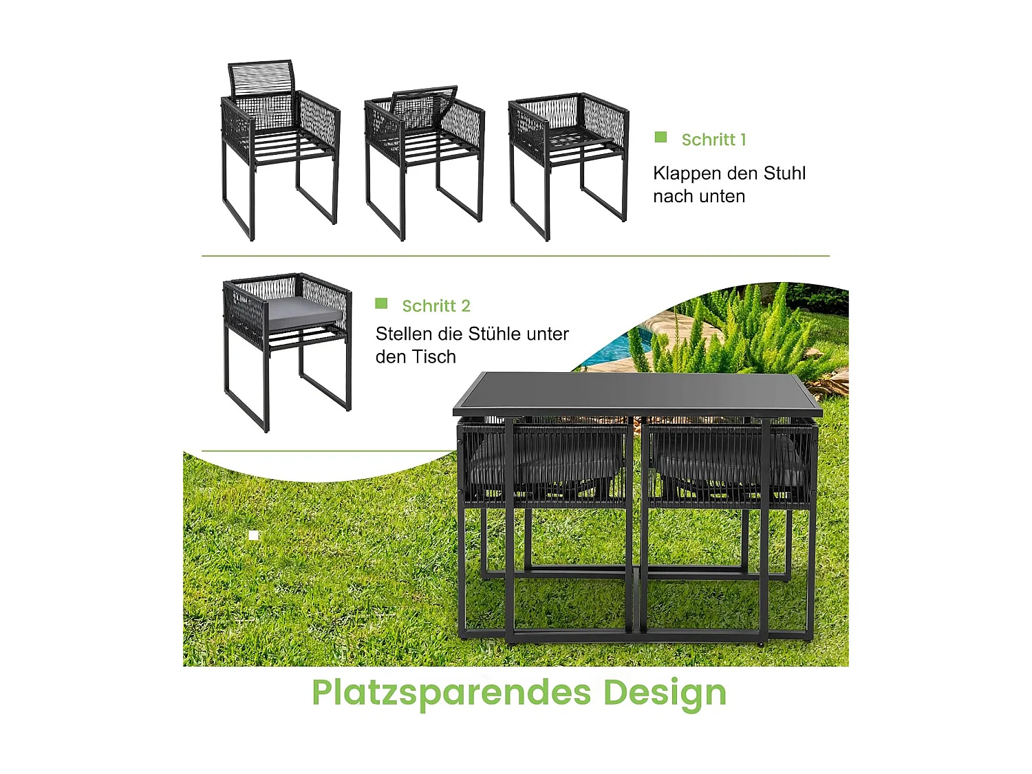 Gartenmöbel-Set Rattan (3er Set)