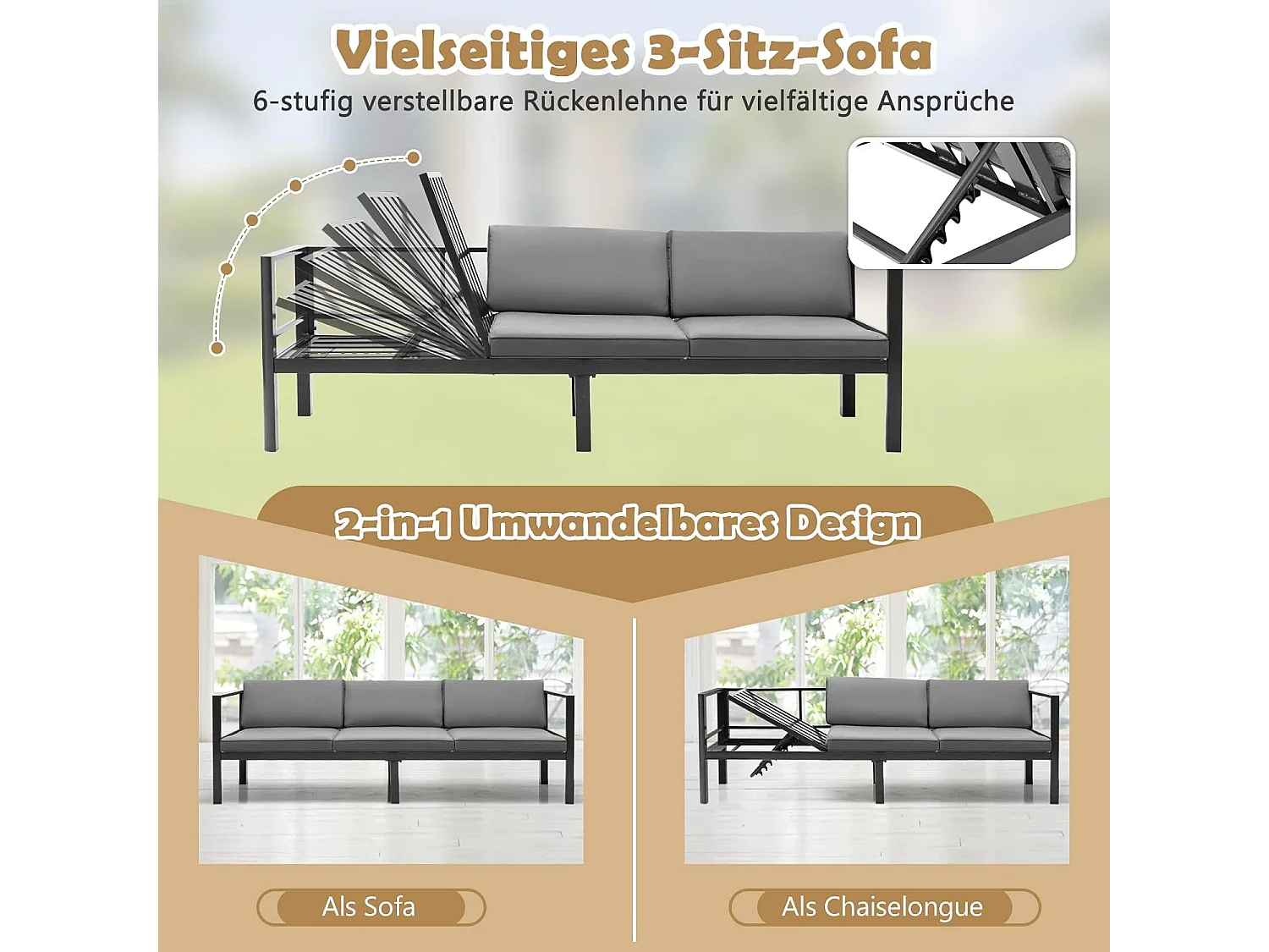 Lounge-Set aus Aluminium