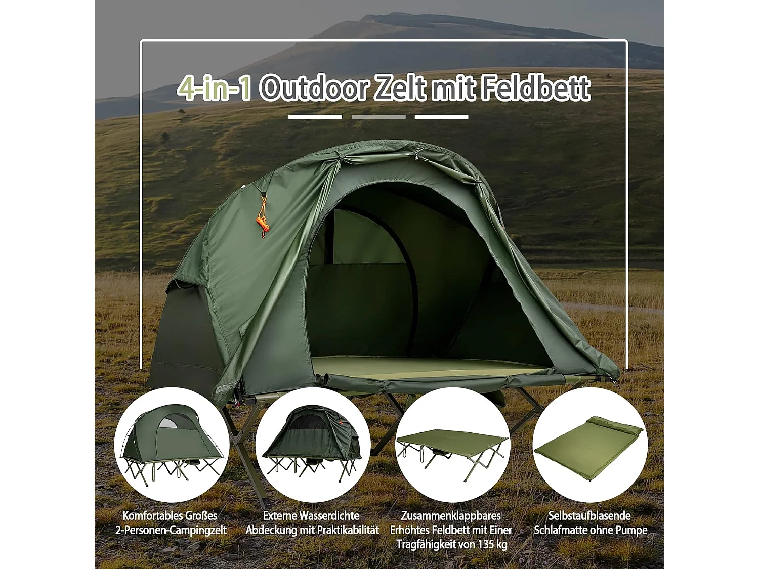 4 in 1 Campingzelt Set