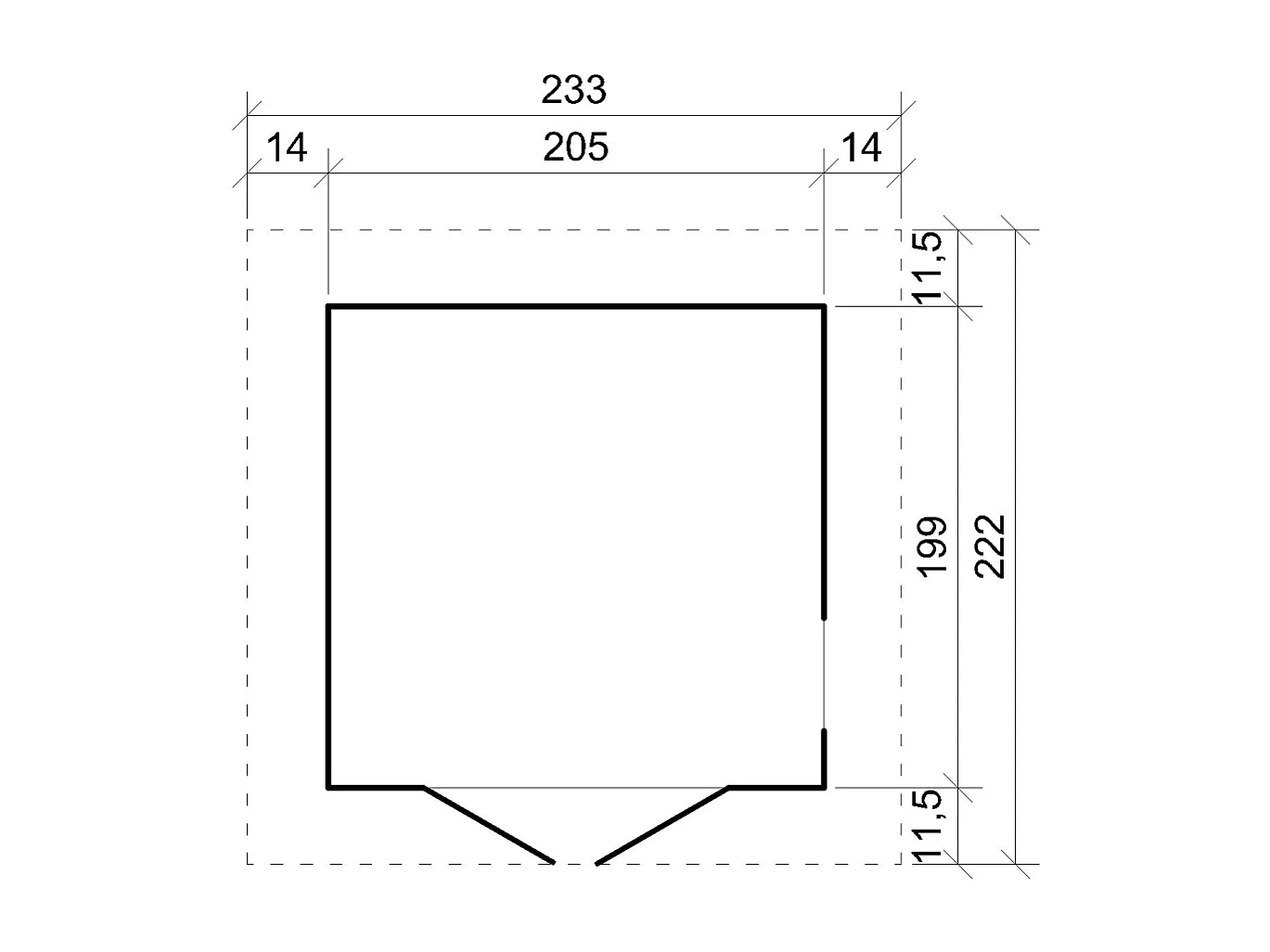 Garten holzhaus mit bitumenschindeln - B233xT222xH233 cm - M351FB+H351FBGREEN