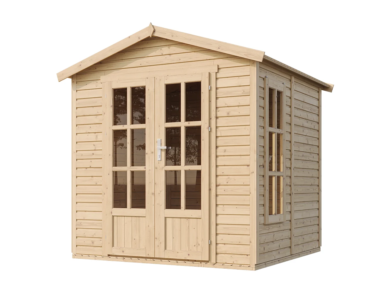 Cabane en bois avec plancher, avec bardeaux bitumineux couleur - l233xP222xH233cm - M351FB+H351FBRED