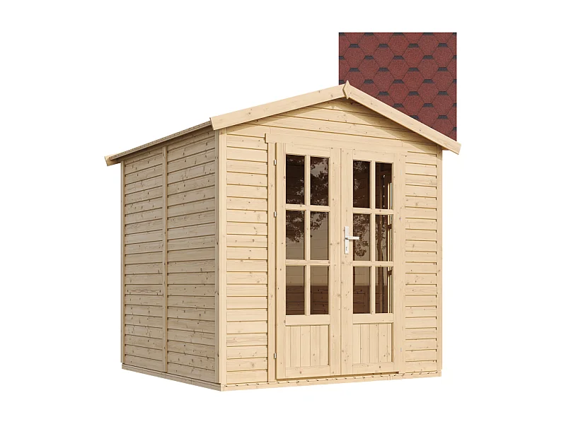 Tuinkantoor met vloer en dakpanelen - 233x222xH233 cm - M351FB+H351FBRED