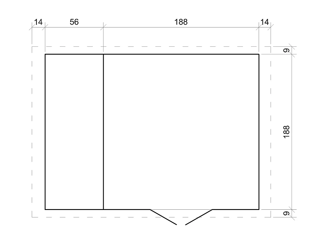 Casetta da giardino in legno con legnaia da esterno - 3.53+0.97 m² - M386C