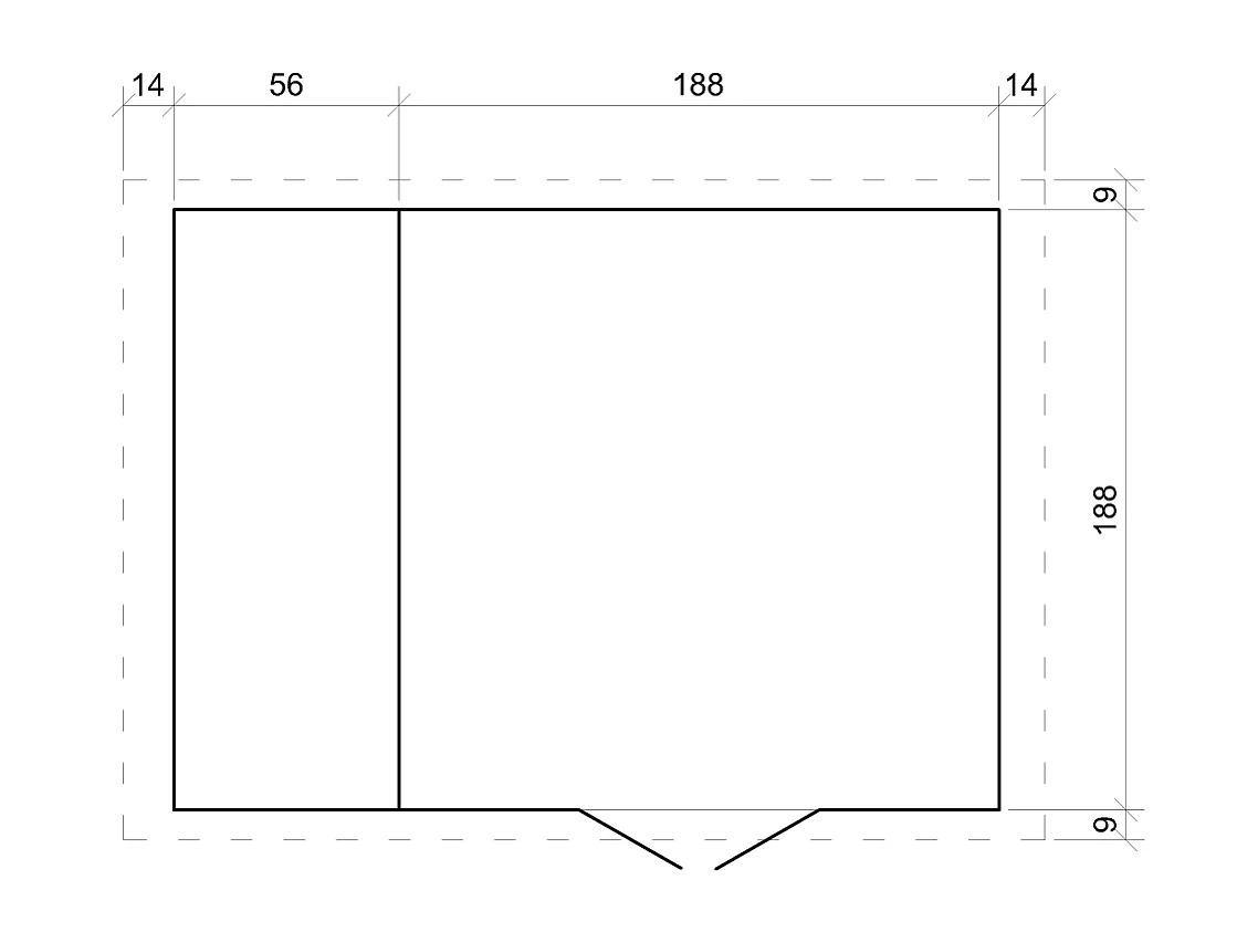 Abri de jardin en bois et range bûches extérieur - I206xL272xH218 cm/ 3,53 + 0,97 m2 - M386C