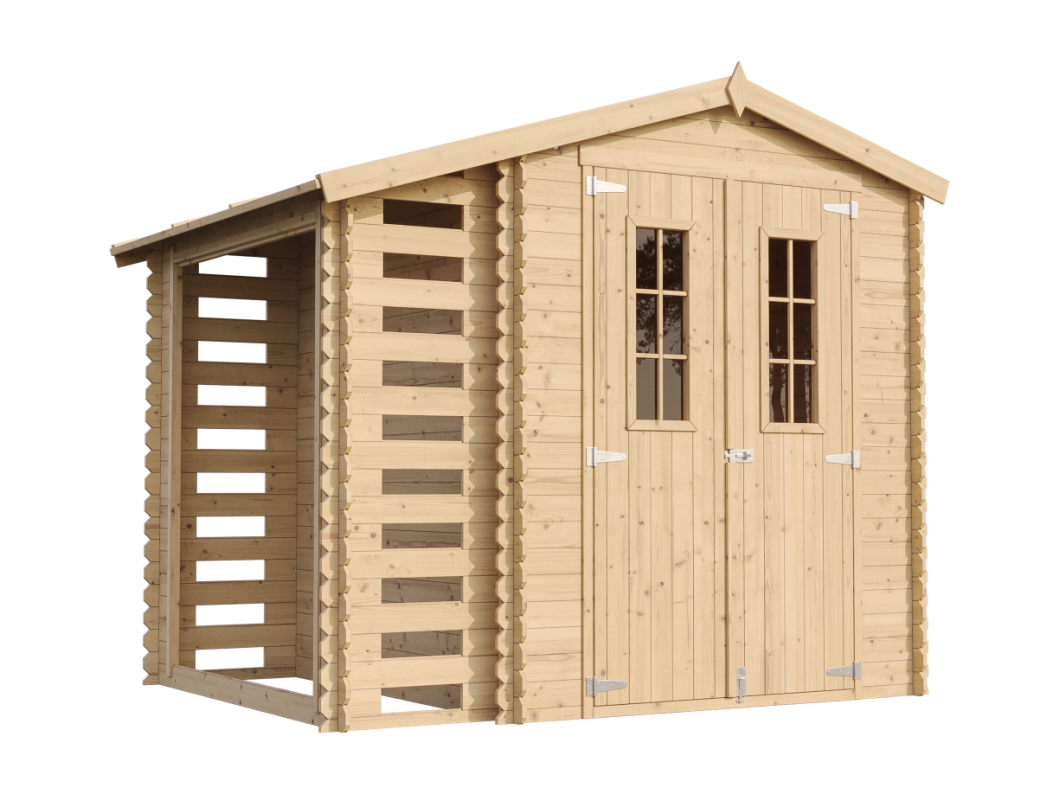 Timbela M386C - Houten tuinhuis-brandhoutschuurtje 4,33 m2 - Tuinschuurtje zonder vloer