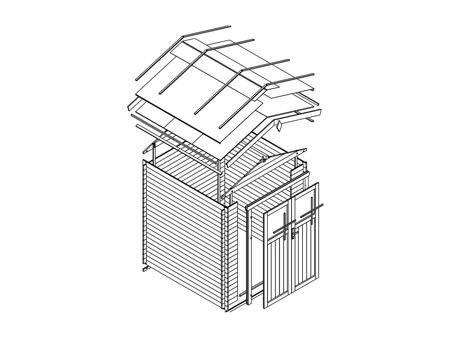 Abri de jardin en bois - I236xL226xH218 cm/ 4,33 m2 - M369F