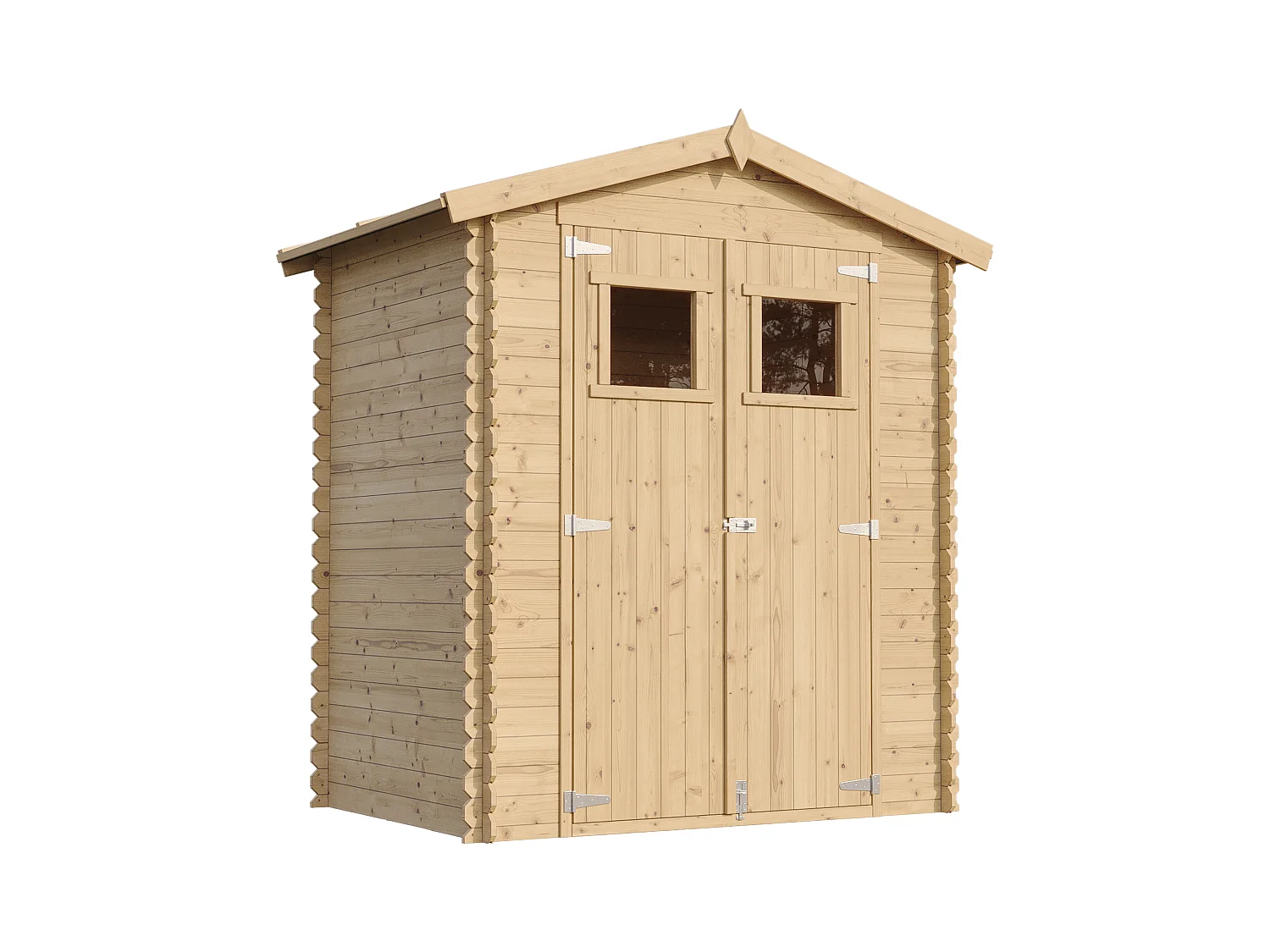 Abri de jardin en bois AVEC SOL TRAITÉ - I196xL136xH218 cm/ 1.98 - TIMBELA M367+M367G