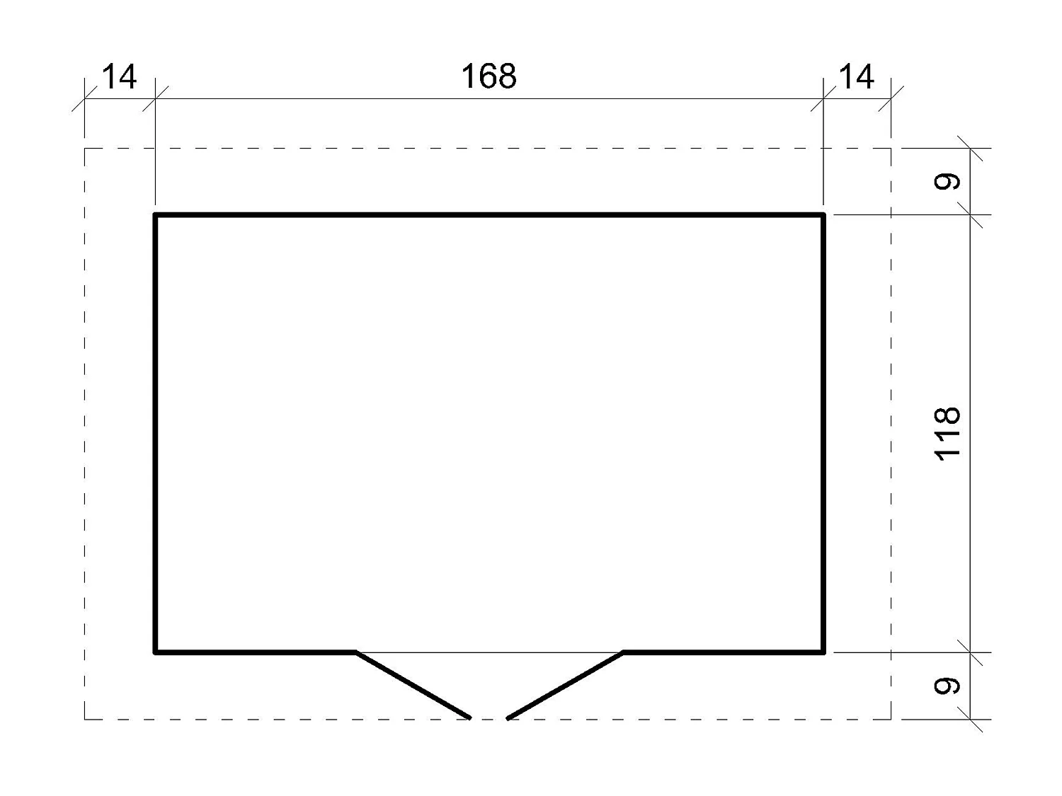 Cobertizo de madera con suelo tratado - 136x196 cm / 1.98m² - M367+M367G