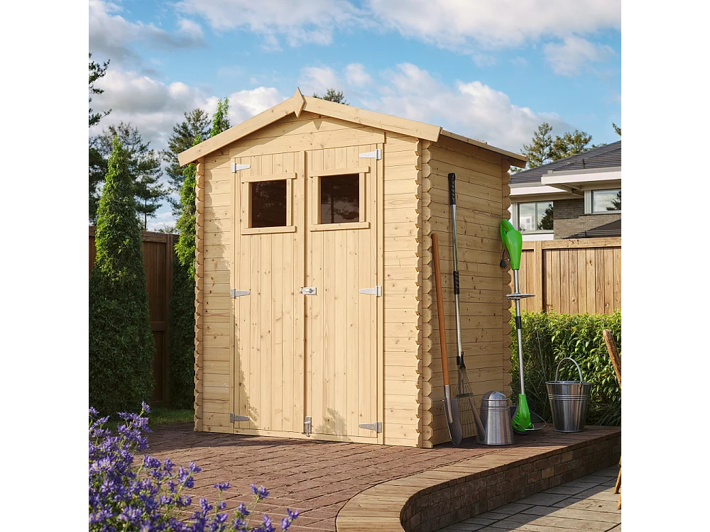 Holzhaus gartenhaus mit boden imprägnierte - B196xL136xH218 cm / 1.98 m² - M367+M367G