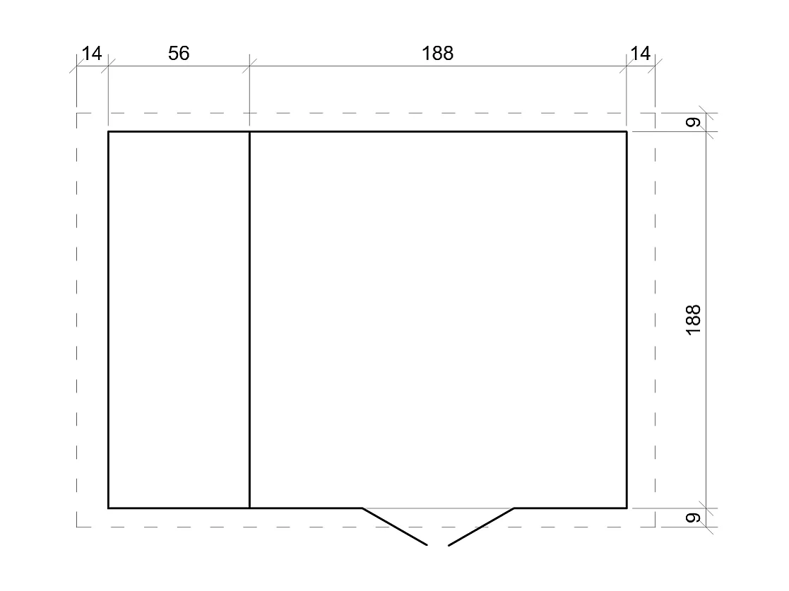 Houten tuinhuis-brandhoutschuurtje met geimpregneerde vloer - 4.33 m² - M386F+M386G