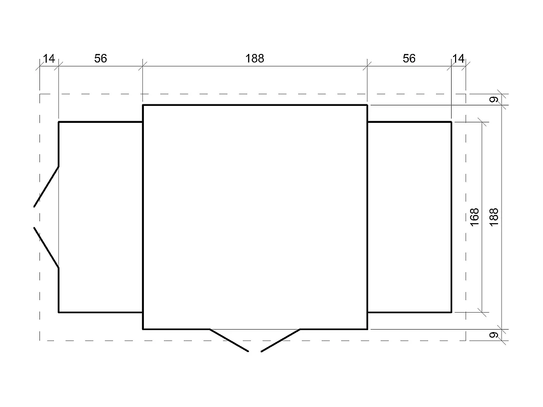 Holzhaus gartenhaus mit brennholzschuppen mit boden imprägnierte - 3.53+0.97+0.97 m² - M389+M389G