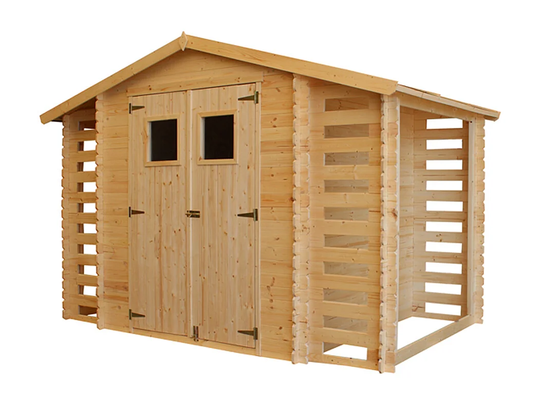 Timbela M391+M391G - Houten tuinhuis-brandhoutschuurtje 5,41 m2 - met geimpregneerde vloer