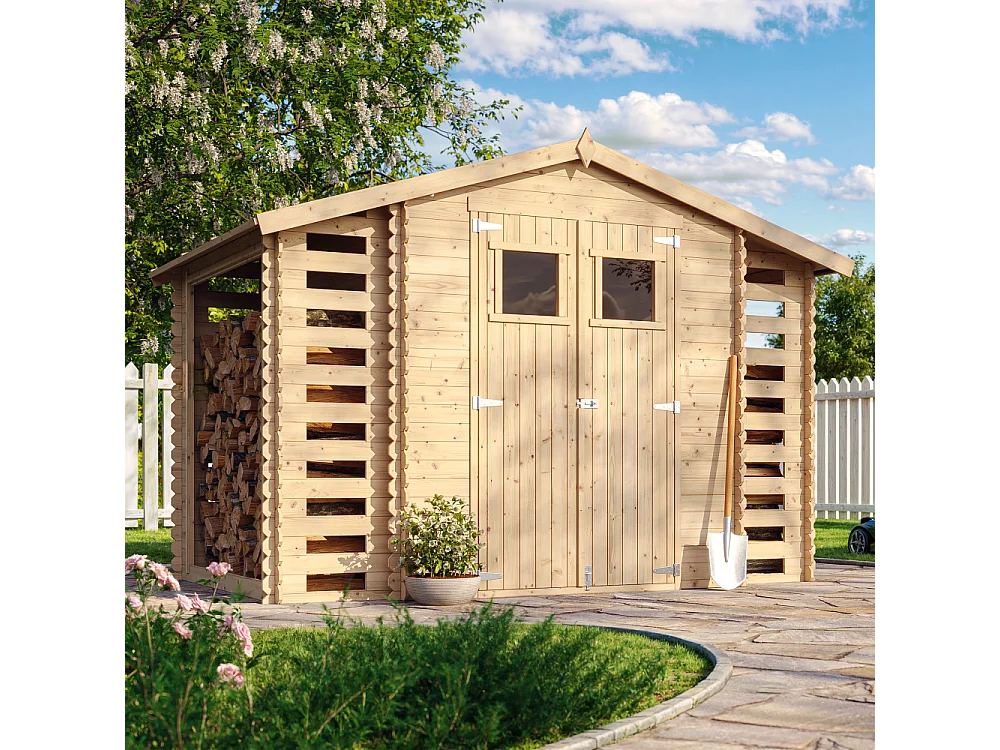 Caseta de madera con 2 leñeras - 3.53+0.97+0.97 m² - M391+M391G