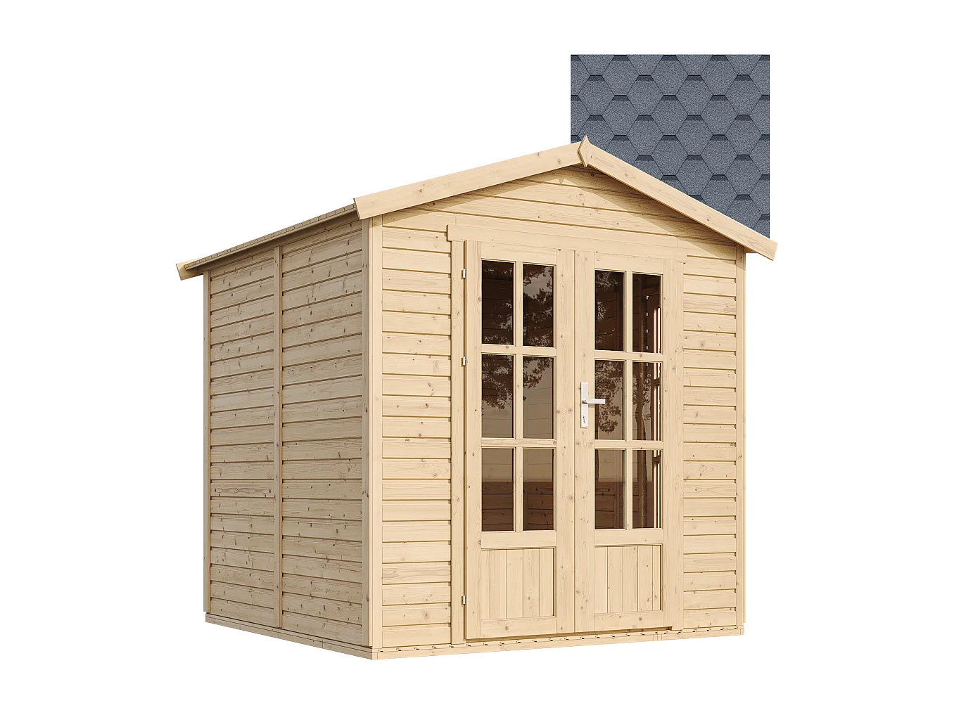 Garten holzhaus mit bitumenschindeln - B233xT222xH233 cm - M351FB+H351FBGREY