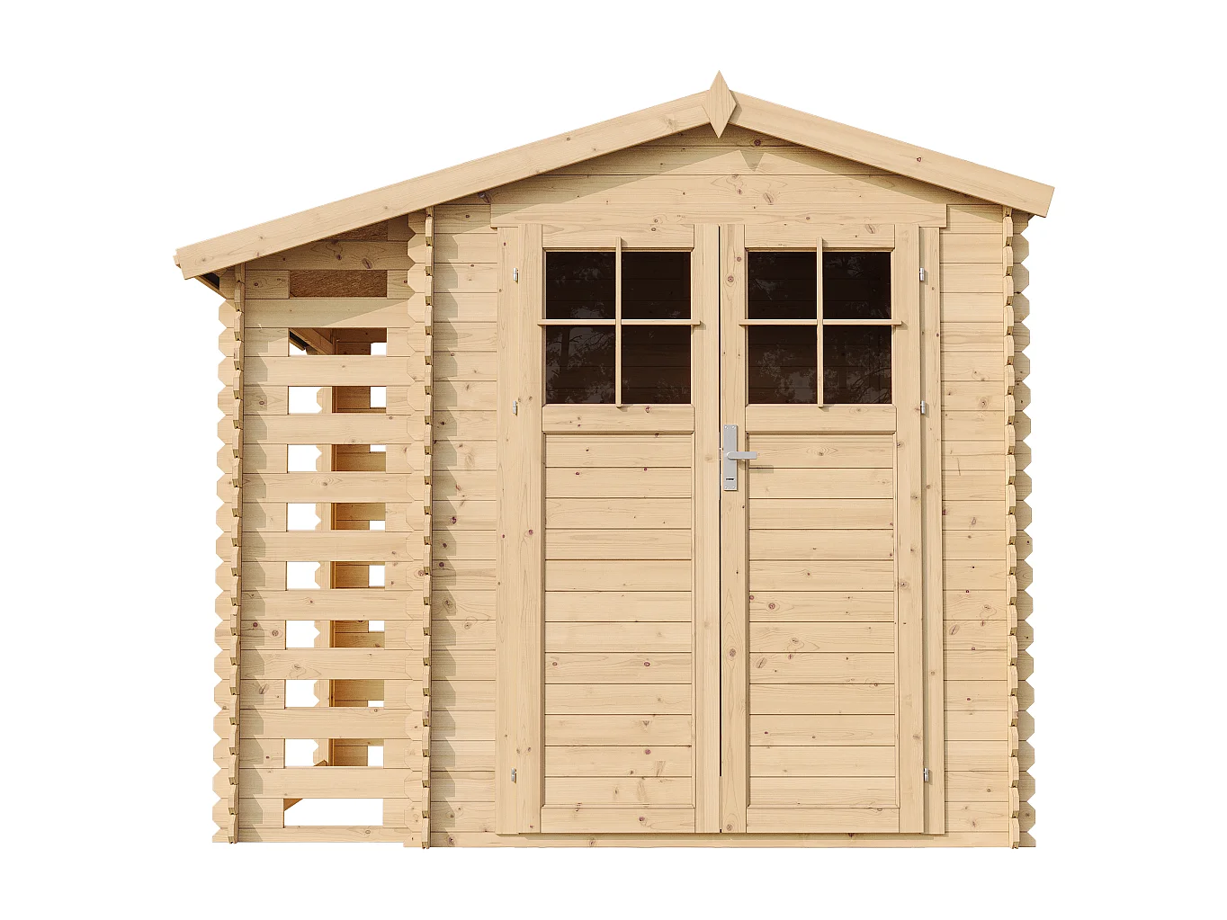 Casetta da giardino in legno con legnaia - 3.53+0.97 m² - M386F