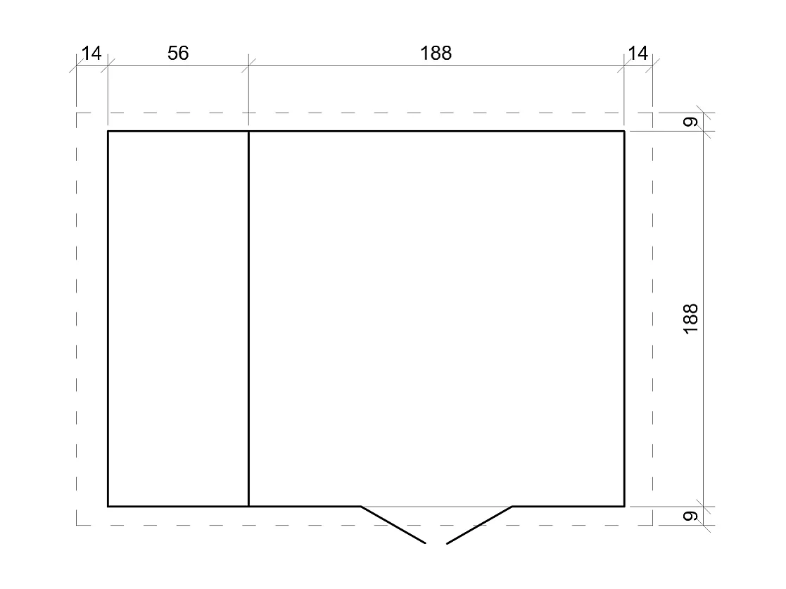 Casetta da giardino in legno con legnaia - 3.53+0.97 m² - M386F