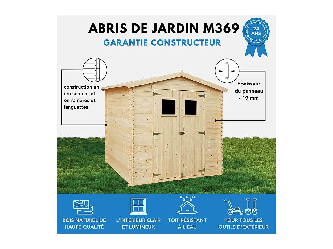 Holzhaus Gartenhaus TIMBELA M369 - B236xL226xH218 cm/ 4.33 m2