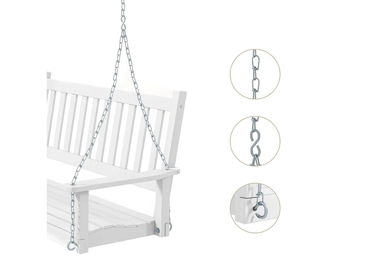 Altalena da giardino in legno per 2 persone 136 x 67 x 63 cm
