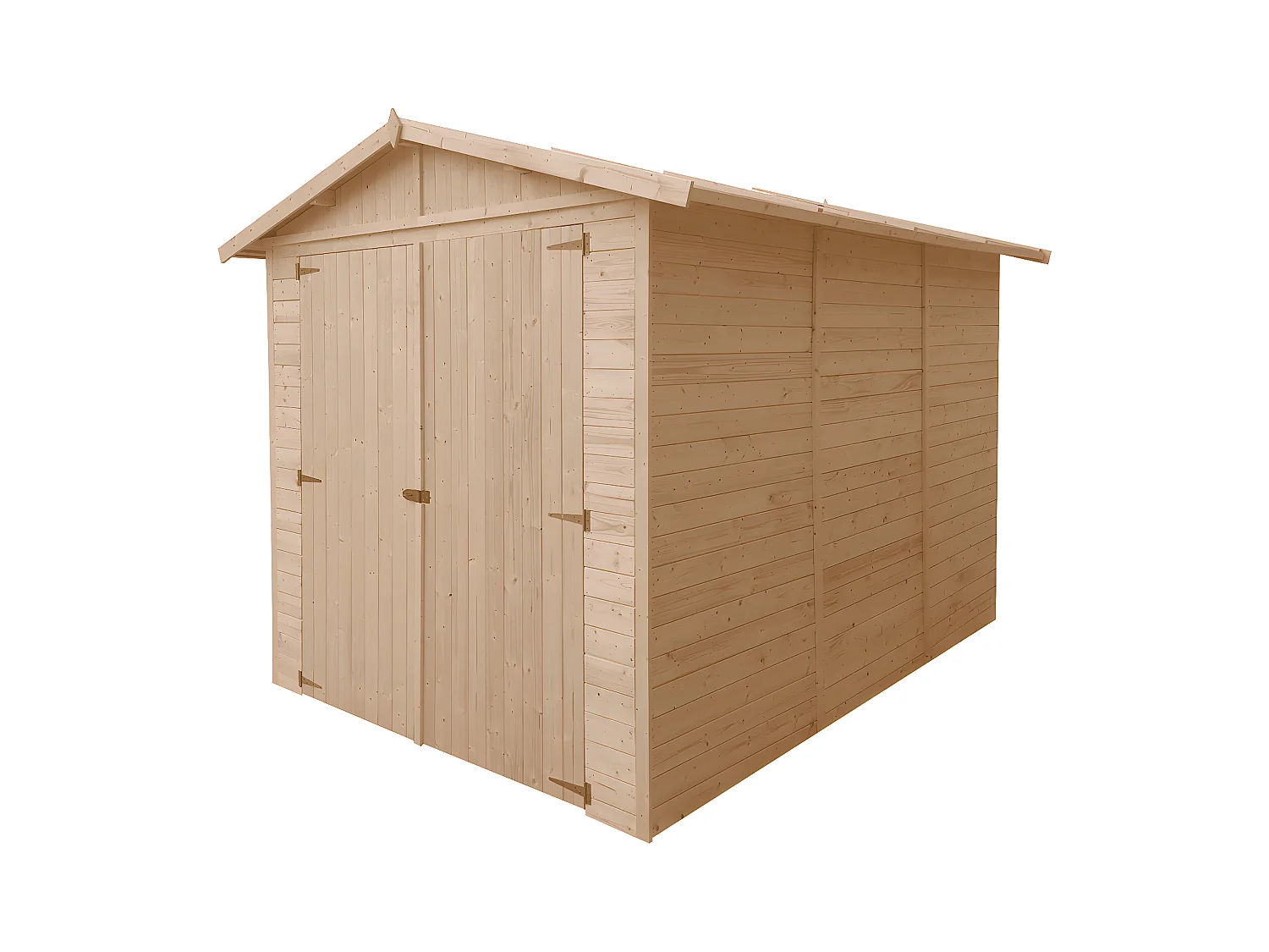 GARAGE en Bois Naturel - H222x244x320 cm/ 6 m²  - TIMBELA M105